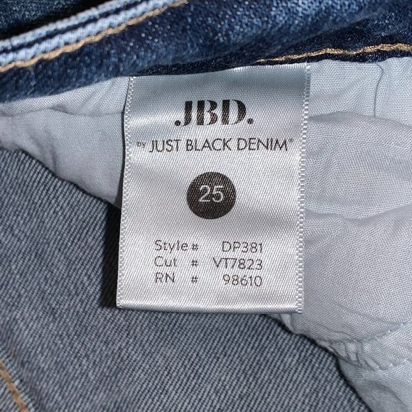 Just Black, Denim Jeans w/ Fringe Cuff, Size 25 - Picture 5 of 5